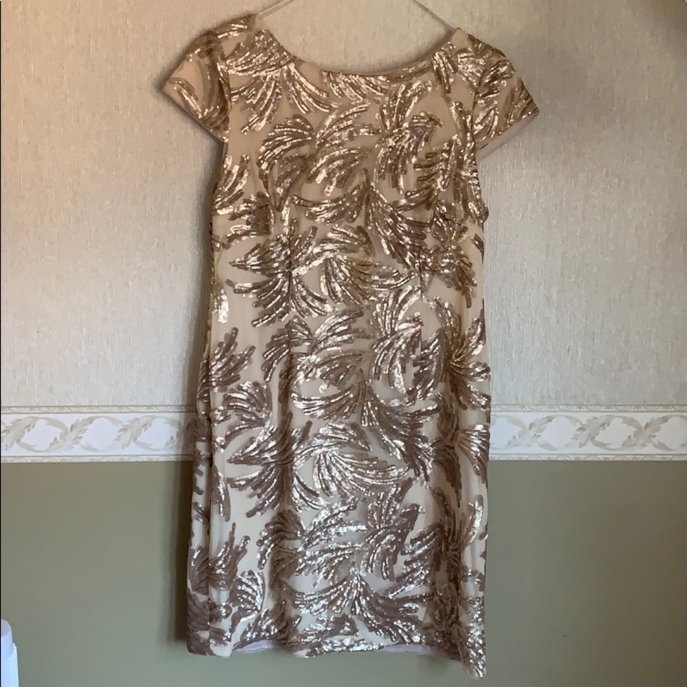 Gold sequences cocktail dress